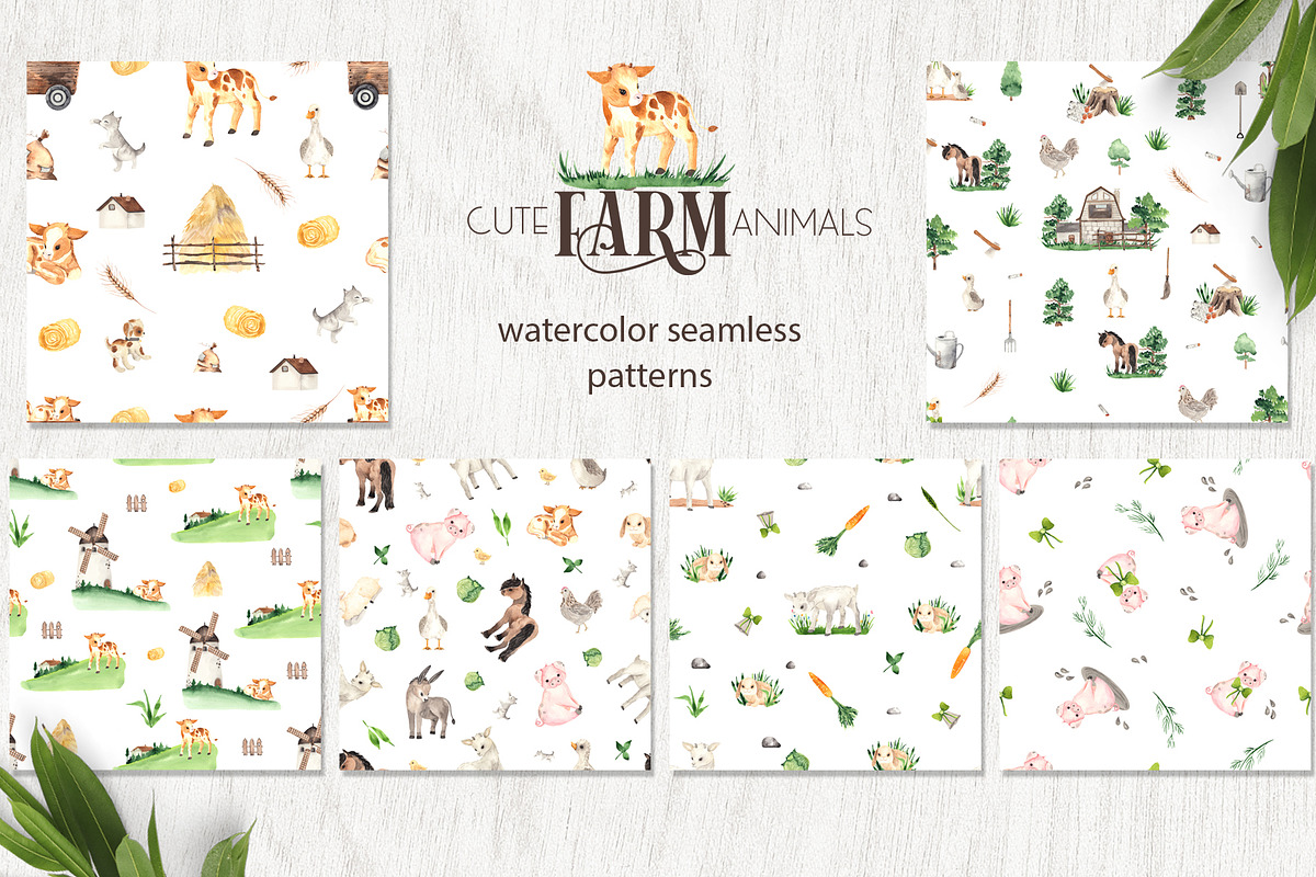 Watercolor Farm Animals, an Object Graphic by Ana-Sakuta (Photo 12 of 20)