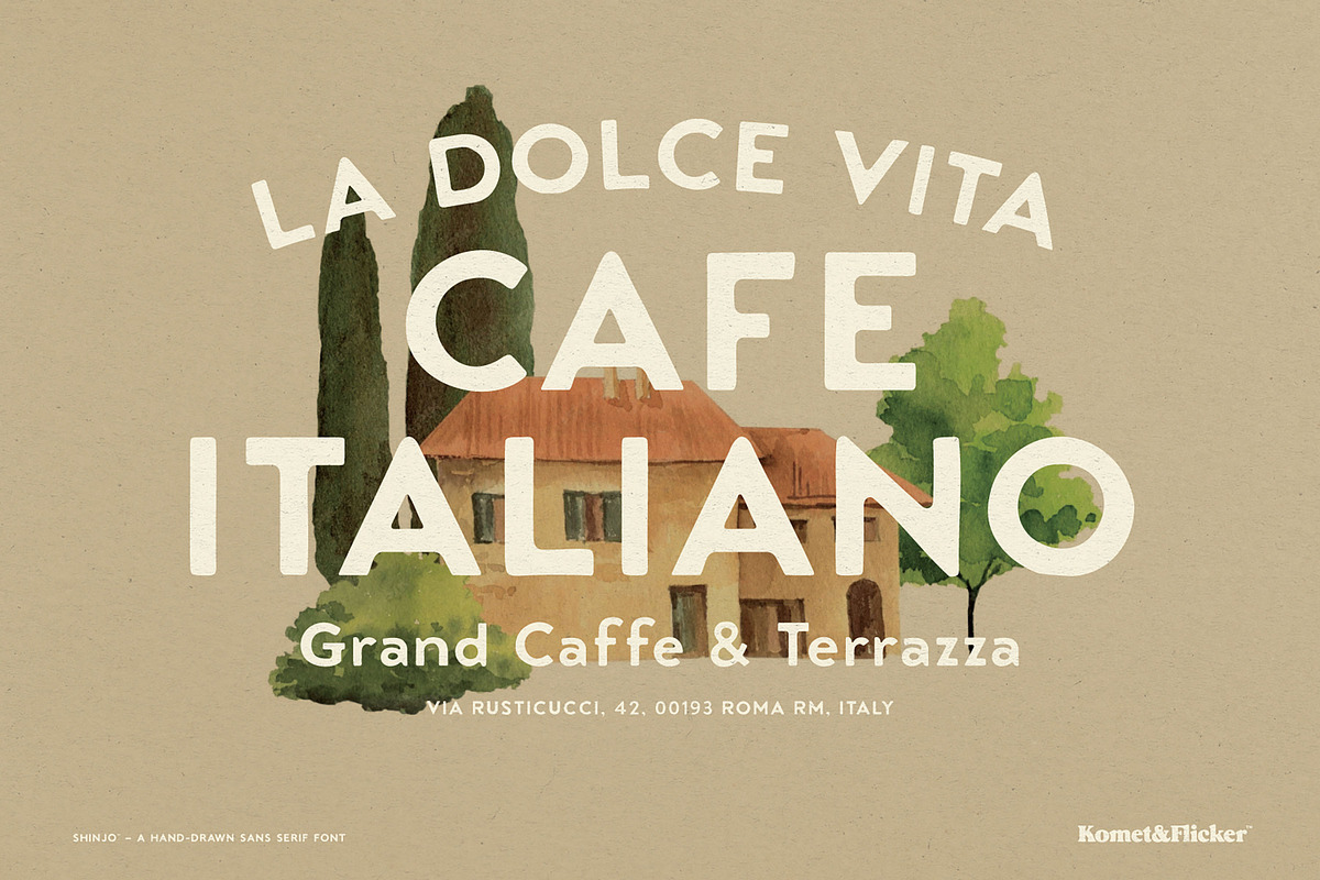 Shinjo - A Handmade Sans Serif, a Sans Serif Font by Komet & Flicker (Photo 2 of 15)