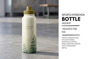 Sports Hydration Bottle Mockup PSD, a Cups & Container Mockup by Pixel Foundry