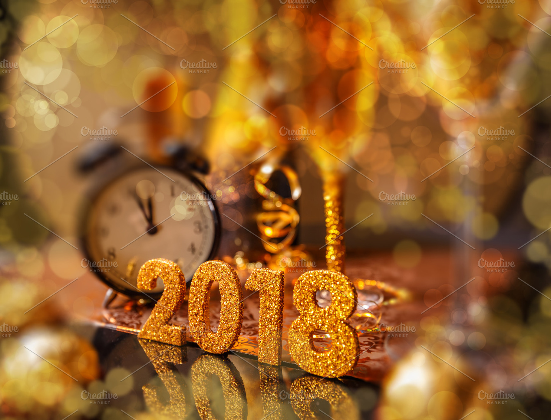 2018 happy new year stock photo containing new and eve, a Holiday Photo by Grafvision photography