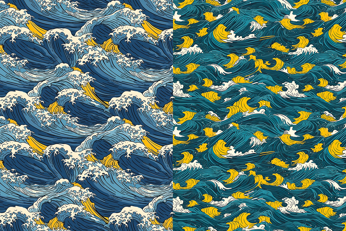 Waves of Japan: Seamless Patterns, a Pattern Graphic by TheBlackPixelCo (Photo 7 of 8)