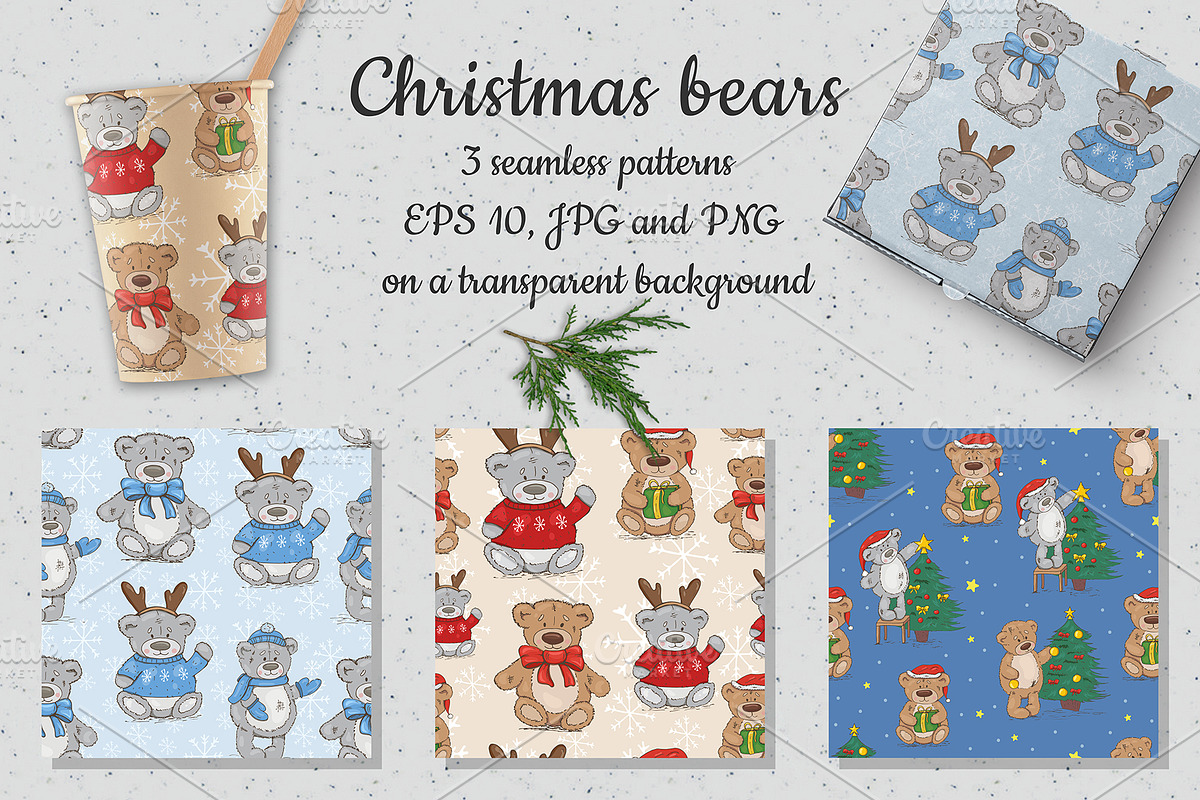 Christmas bears. Big set, an Illustration by HmarkaShop (Photo 5 of 5)