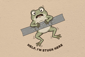 Help, I'm stuck here, an Animal Illustration by Vectorlina