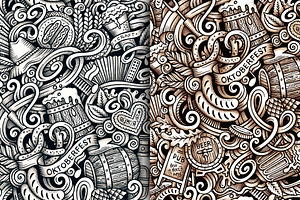 Oktoberfest Graphic Doodles Patterns