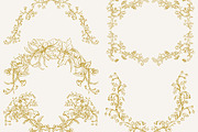 Gold Chinoiserie Floral Clipart Pack, a Decorative Illustration by Century Library (Thumbnail 7 of 11)