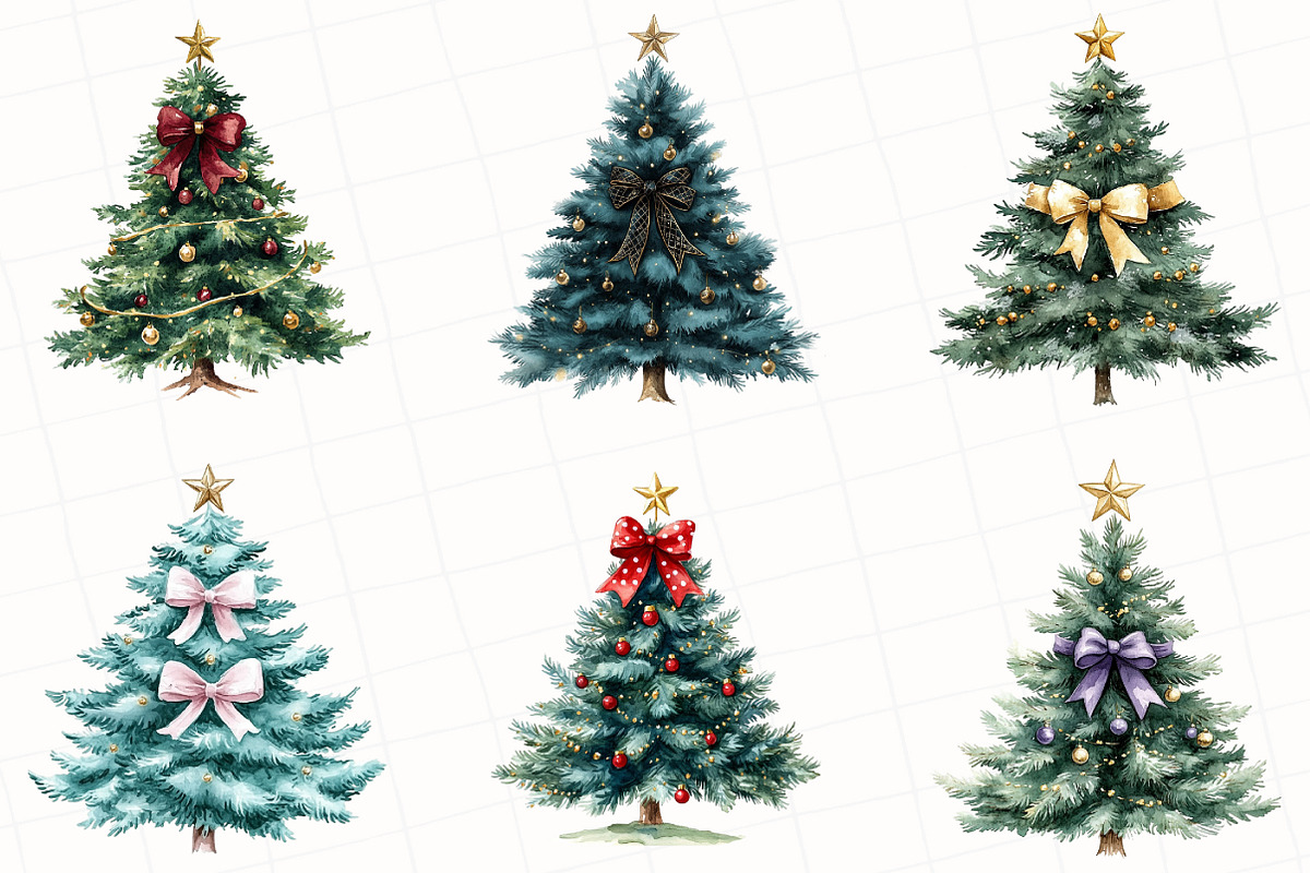 Coquette Christmas Tree Clipart, an Illustration by OK Design (Photo 5 of 5)