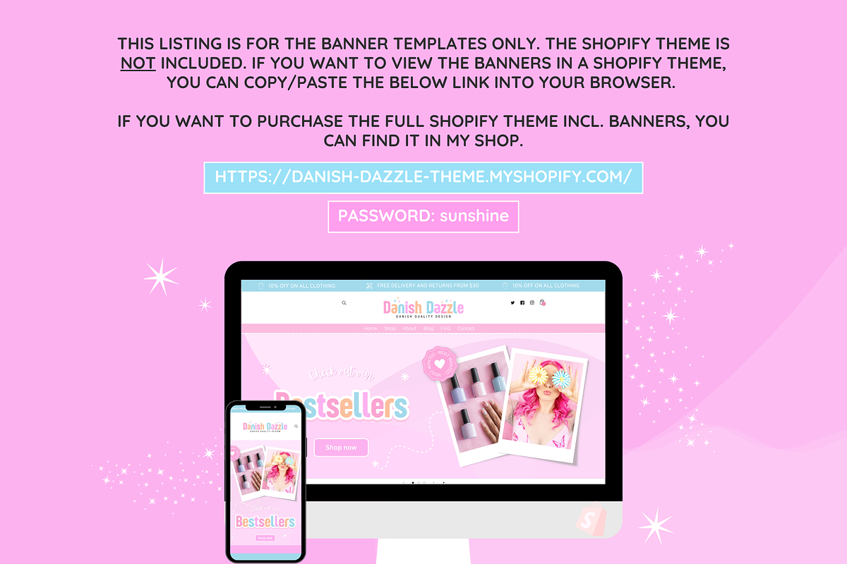 Shop Banner Templates - Pastel, a Shopify Template by SunshineStudioBoutique (Photo 4 of 9)
