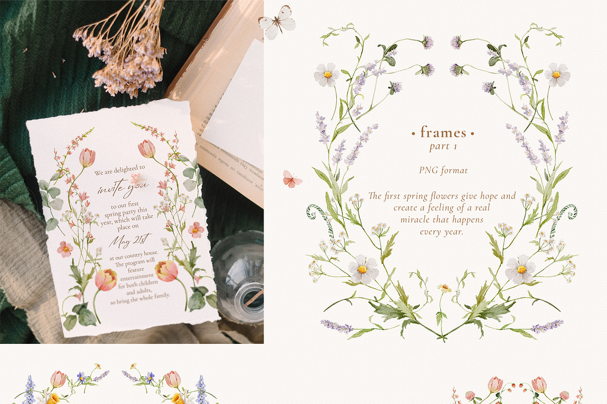 Watercolor Spring Gentle Flowers, a Decorative Illustration by Pamyatka Shop (Photo 3 of 12)