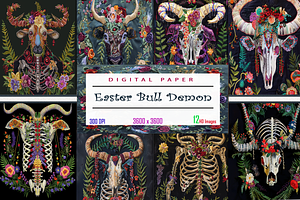 Easter Bull Demon, a Background Graphic by Printable Treasure