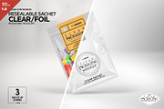 Clear Foil Sachet Packaging Mockup, a Cups & Container Mockup by INCDesign (Thumbnail 1 of 14)