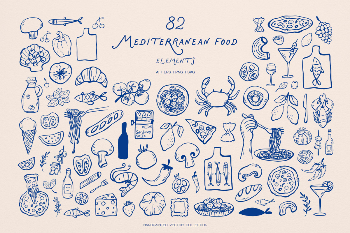 Mediterranean Summer Whimsical Set, an Object Illustration by ViktoriyaD (Photo 3 of 16)