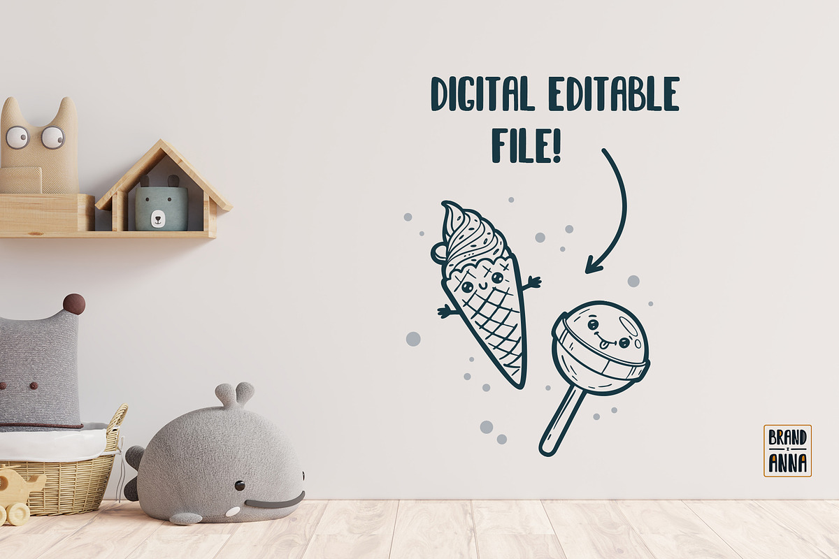 Kawaii sweets vector clipart, a Food Illustration by Brandianna (Photo 4 of 5)