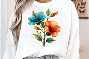 Whimsical spring hibiscus flowers, an Illustration by SinaCreation (Thumbnail 6 of 11)