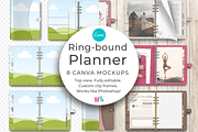 Ring Bound Planner Mockup for Canva, a Books & Magazine Mockup by Mockup Scene (Thumbnail 1 of 22)