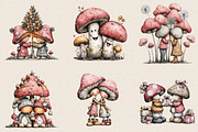 Whimsical Mushroom Couple Clipart Bu, an Illustration by SVGArt (Thumbnail 2 of 8)