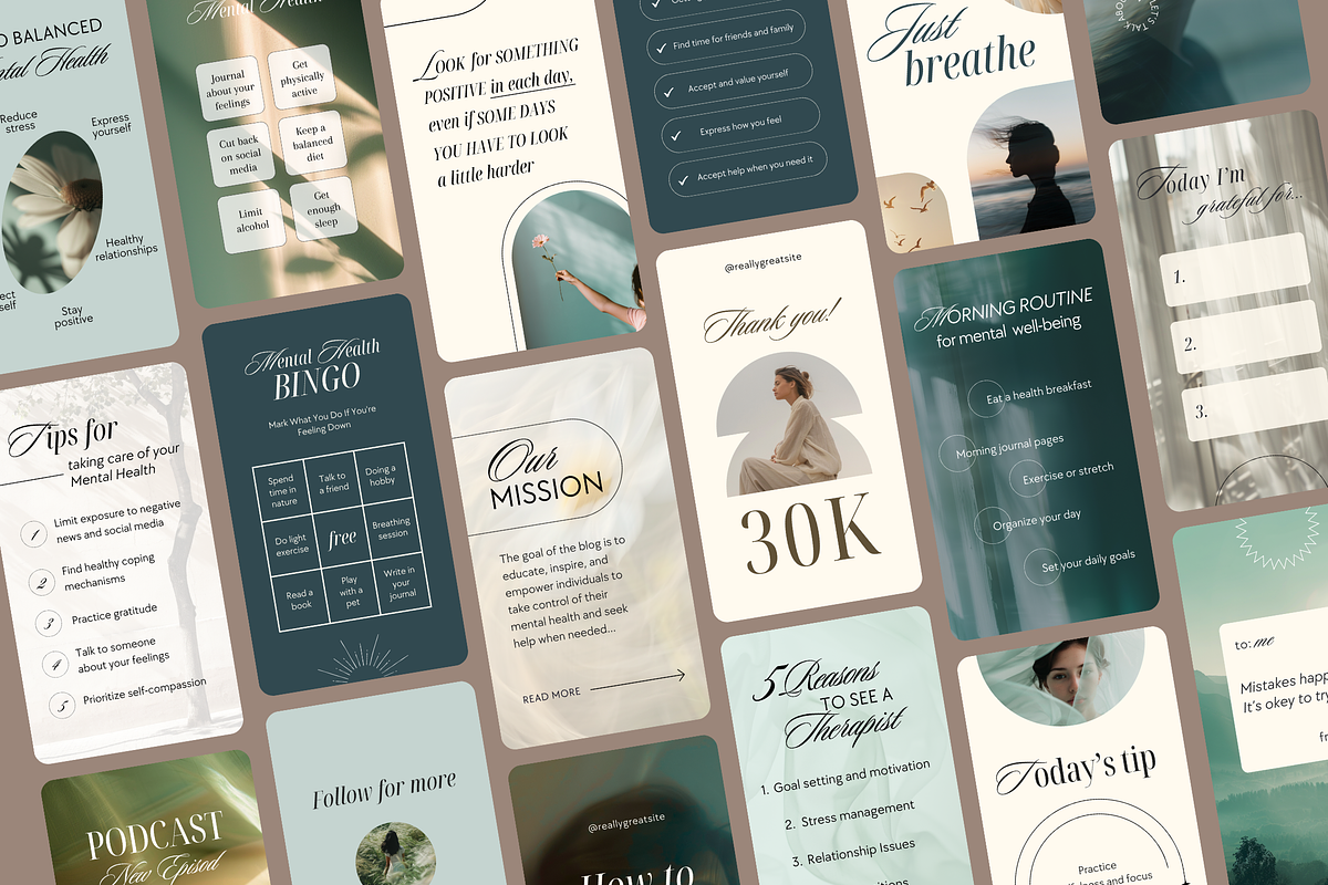 Mental Health Instagram Templates, a Social Media Template by Ollyta May (Photo 7 of 10)