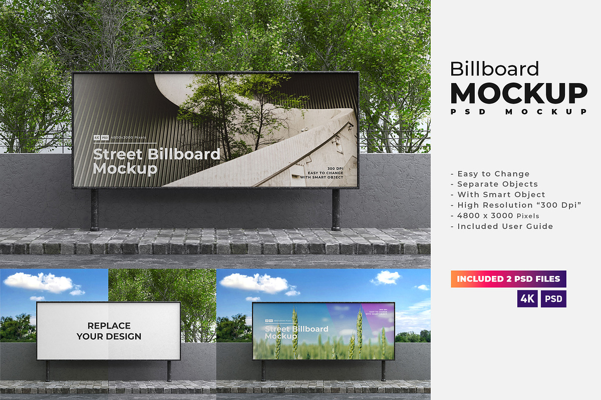 Street Billboard Mockups, an Advertising Mockup by Artlogs (Photo 1 of 4)