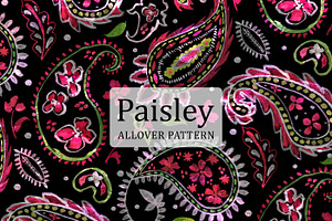 Neon Bohemian Paisley Pattern