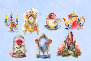 Beauty and the Beast Watercolors, an Object Graphic by Hues of Hodges (Thumbnail 2 of 4)