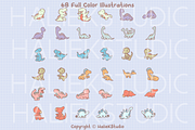 Dinosaurs Premium Clip Art Volume 2, an Animal Illustration by HalieKStudio (Thumbnail 2 of 9)