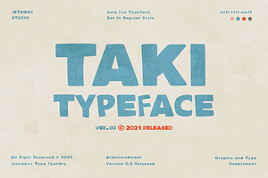 TAKI Typeface, a Font by Jetsmax® Studio