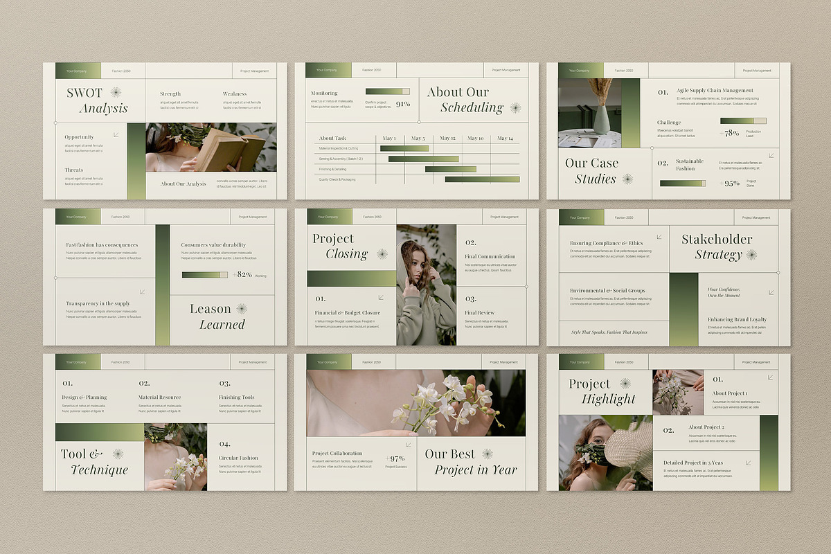Cream Fashion Brand Google Slide, a Presentation Template by graphicook (Photo 4 of 4)