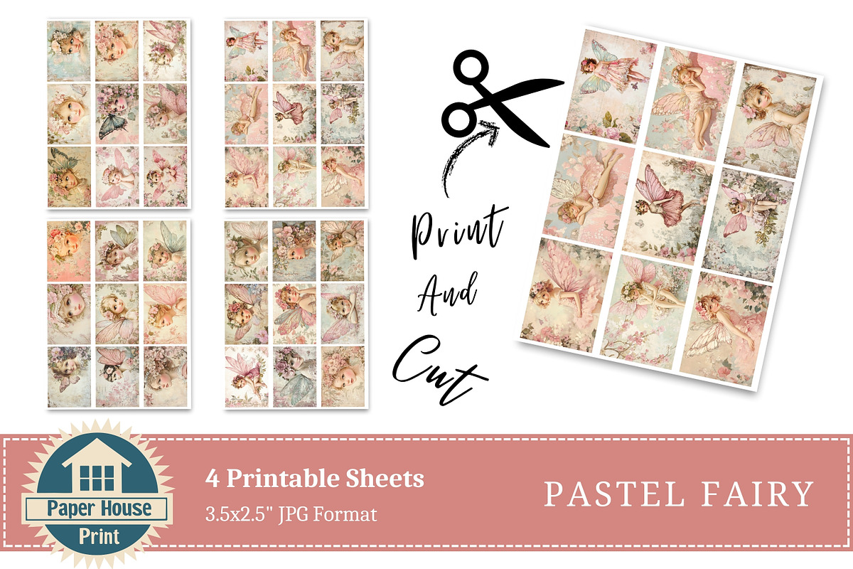 Whimsical Pink Pastel Fairies Papers, an Illustration by NiiiNArt (Photo 8 of 8)