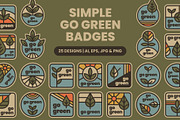 Simple Go Green Badges, an Illustration by Firowerk (Thumbnail 1 of 6)