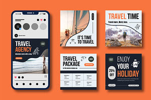 Travel Agency Social Media Post, a Social Media Template by MightyDesign