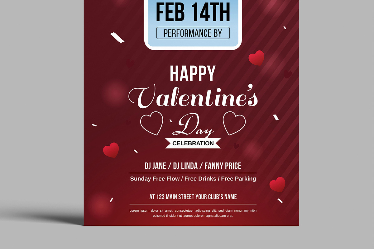 Valentine Flyer Layout Template, a Flyer Template by MightyDesign (Photo 5 of 8)