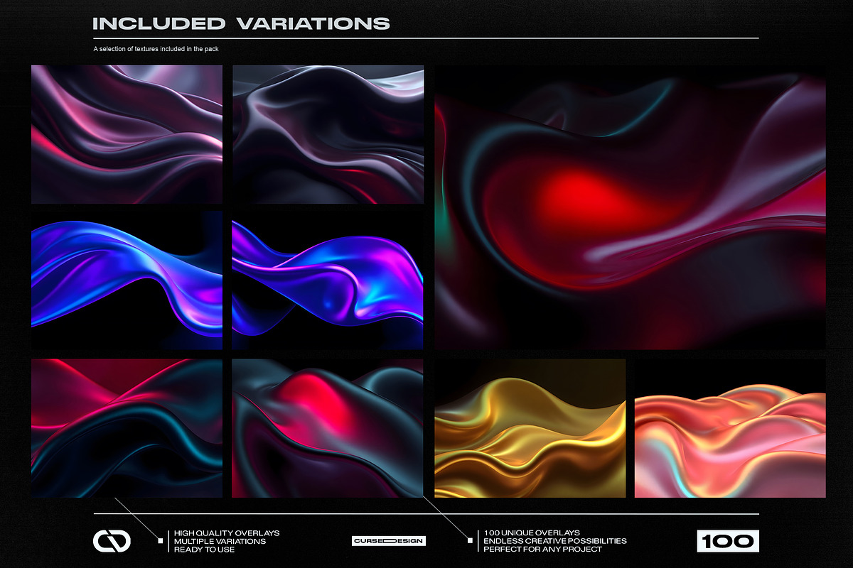 Liquid Metal Waves Overlays, a Texture Graphic by Cursedesign (Photo 4 of 5)