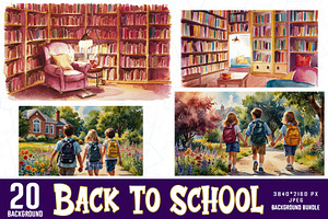Back to School Background Bundle, a Graphic by Sofia's Fashion