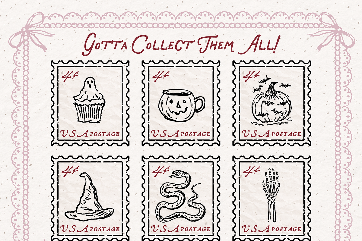 Vintage Halloween Clipart, Spooky, a Seasonal Illustration by The October Creative (Photo 7 of 7)