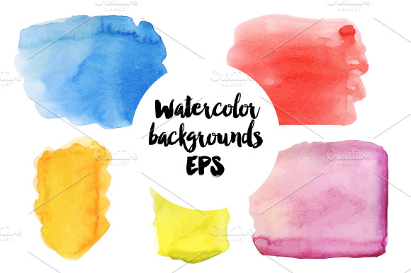 Watercolor vector backgrounds preview 6