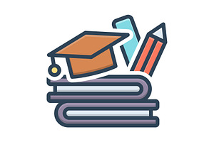 Education graduation color icon, a Duotone Icon by Creative priyanka