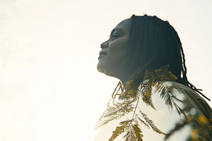 Double exposure of indigenous female, a Photo by Dvoevnore photos