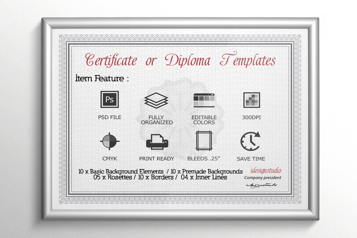 Certificate or Diploma Templates, a Stationery Template by idesignstudio (Photo 5 of 5)
