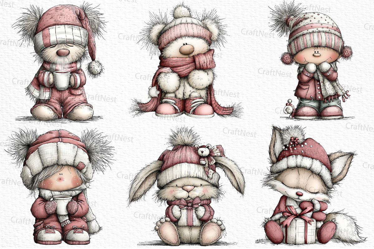 Whimsical Christmas Clipart, an Illustration by Craft Nest (Photo 3 of 6)