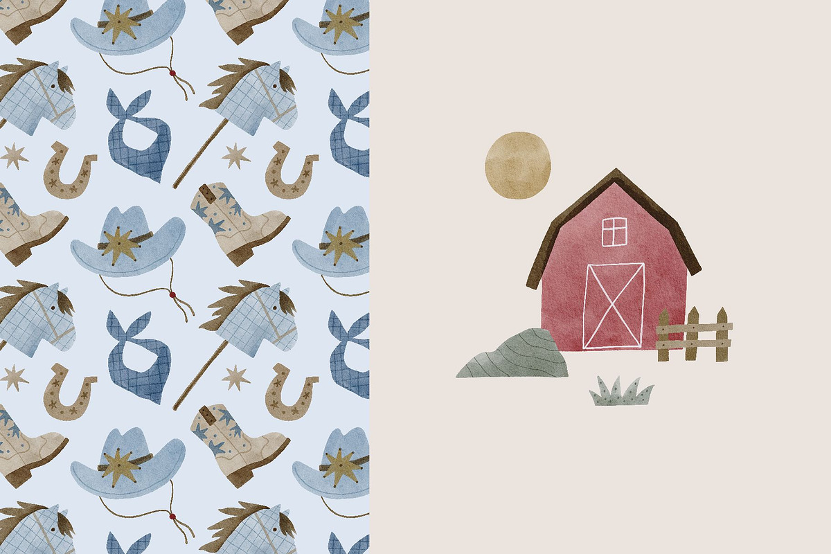 Western Watercolor Nursery Clipart, a Decorative Illustration by Cute And Wild (Photo 5 of 6)