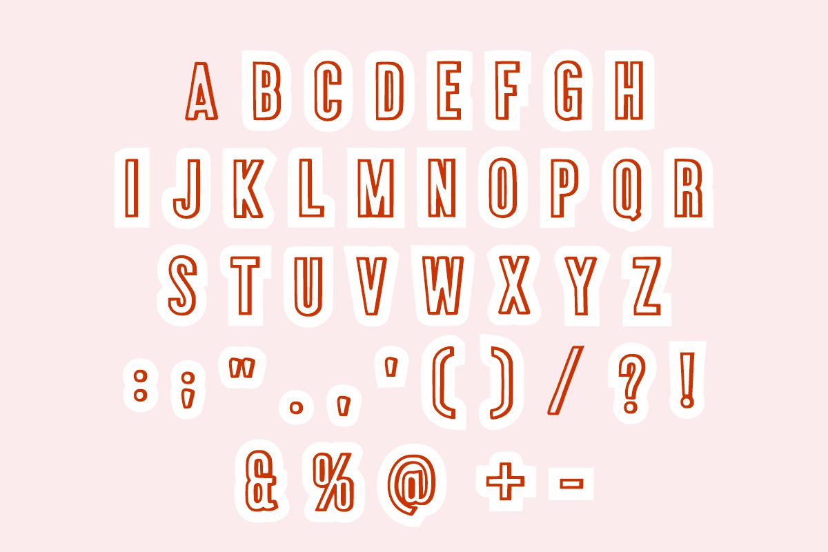 PERFECT SHADOW OUTLINE FONT, a Handwritten Font by Fourteen Letter (Photo 6 of 8)