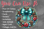 Christmas bows Sublimation Clipart, a Seasonal Illustration by Craft Nest (Thumbnail 5 of 5)