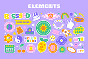 Y2K Label Set: Graphics & Patterns, an Illustration by Dedraw Studio (Thumbnail 2 of 11)