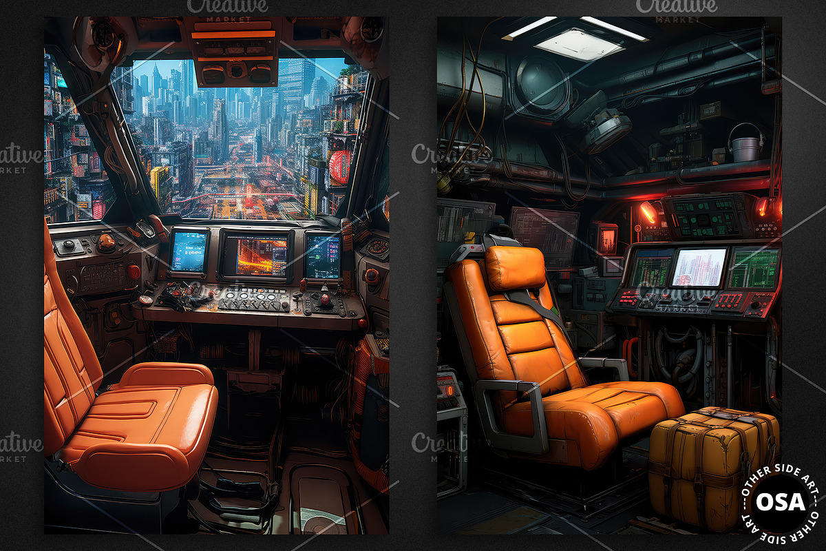 Cyberpunk Vehicle Interior Poster, a Background Graphic by Other Side Art (Photo 4 of 5)