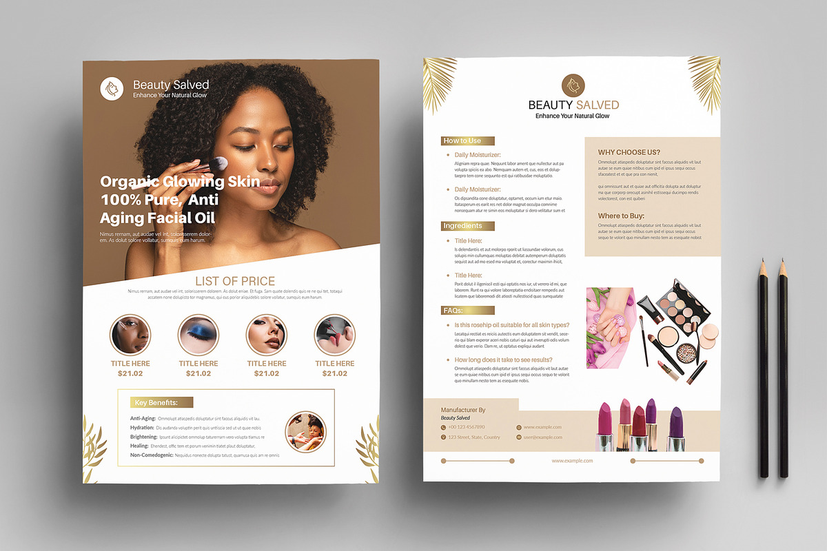 Beauty Product with Foundation, a Stationery Template by MightyDesign (Photo 1 of 8)