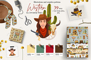 Western Cowboy Vector Clipart Set, a Person Illustration by Universe Mary (Thumbnail 1 of 9)