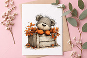 Whimsical Teddy Bear Fall Clipart, a Seasonal Illustration by Canvas Craft (Thumbnail 10 of 10)