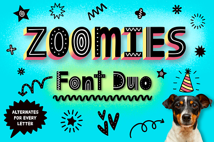 Zoomies Font Duo With Doodles, a Symbol Font by AlwaysBeColoring