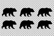 Walking Bear Silhouette Vector Pack, an Object Graphic by Artonix (Thumbnail 3 of 3)