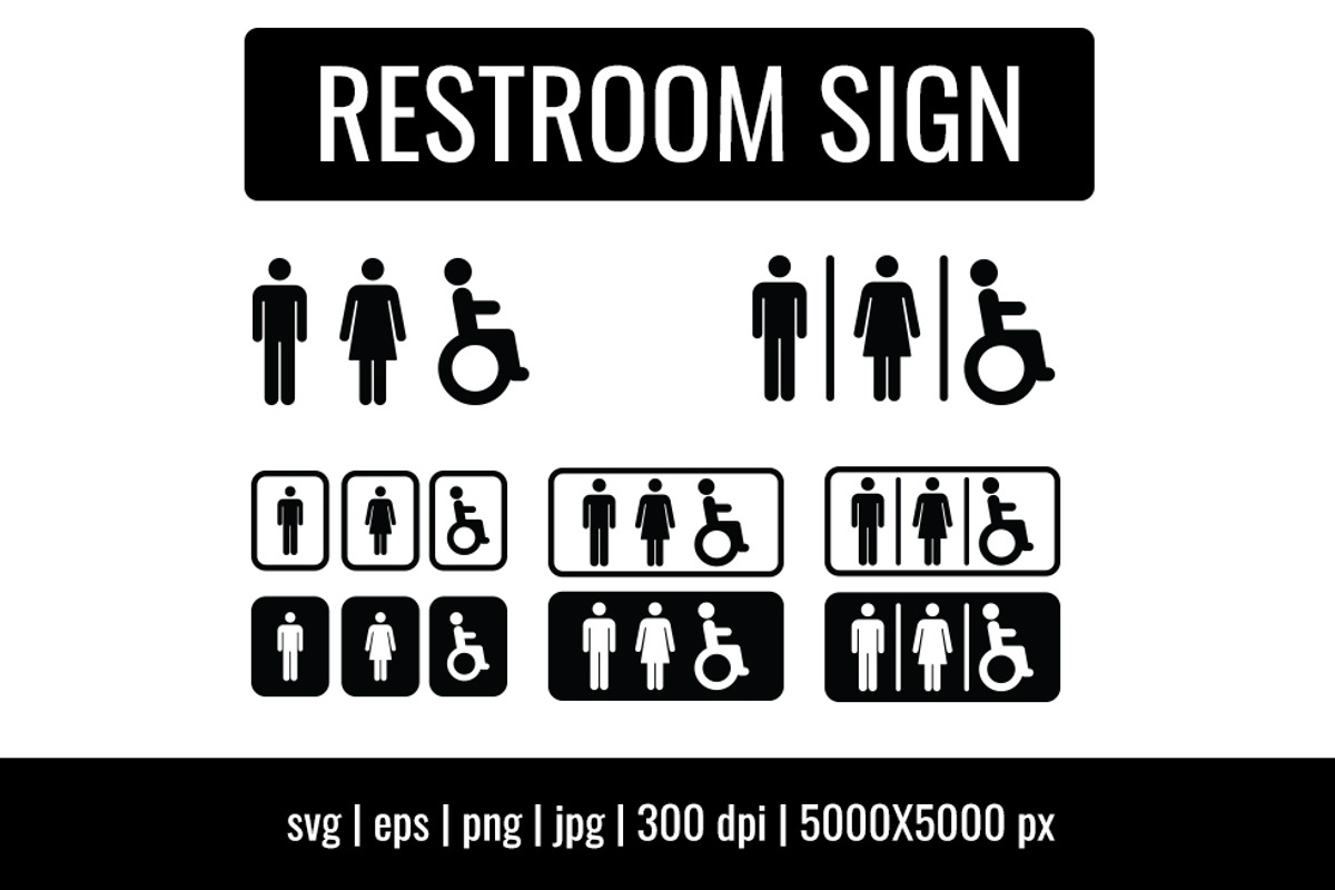 Restroom sign toilet symbol WC, an Illustration by TukTuk Design