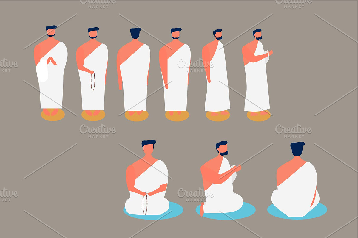 SALE Hajj Pilgrimage Bundle, a Person Illustration by bungamustia (Photo 8 of 8)